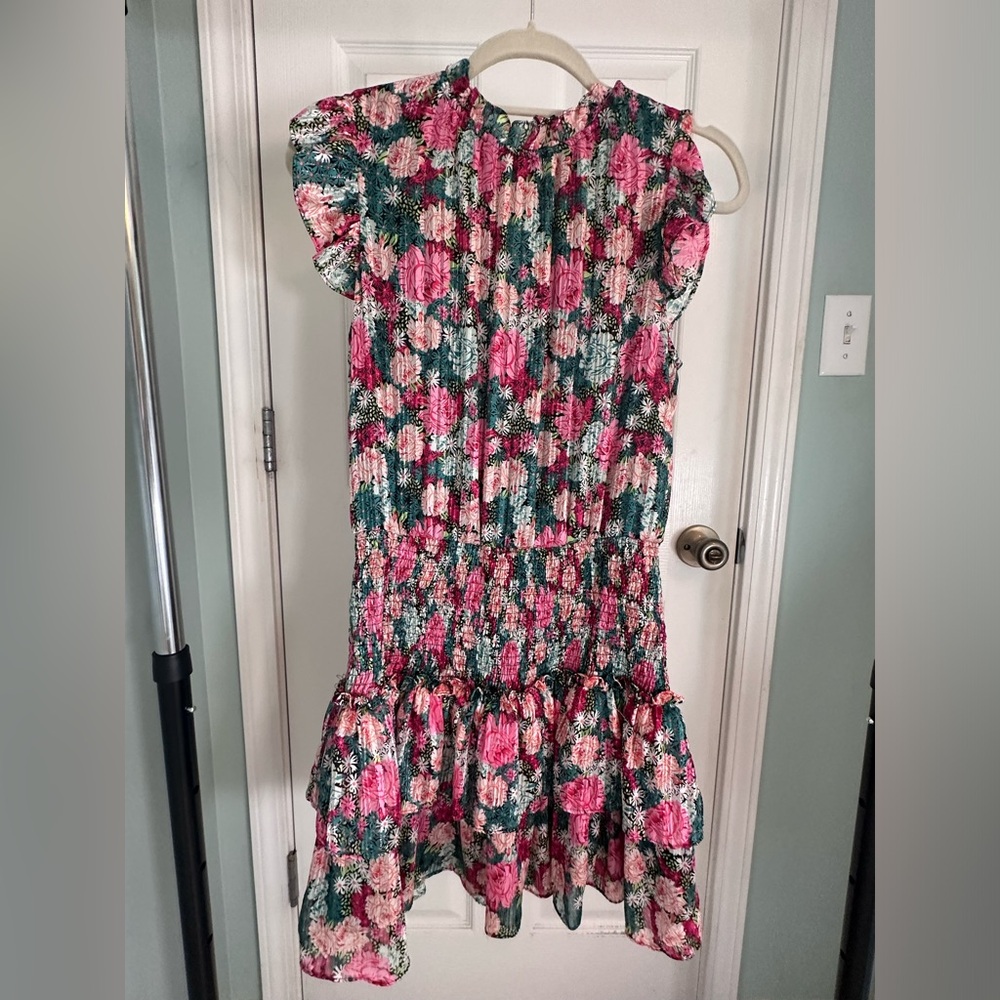 TCEC Floral Mini Dress - Pink and Green
